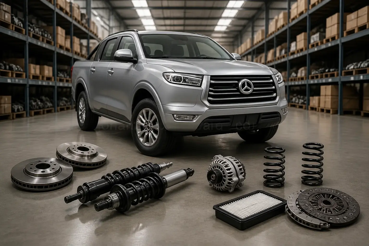 GWM parts on warehouse floor in Johannesburg