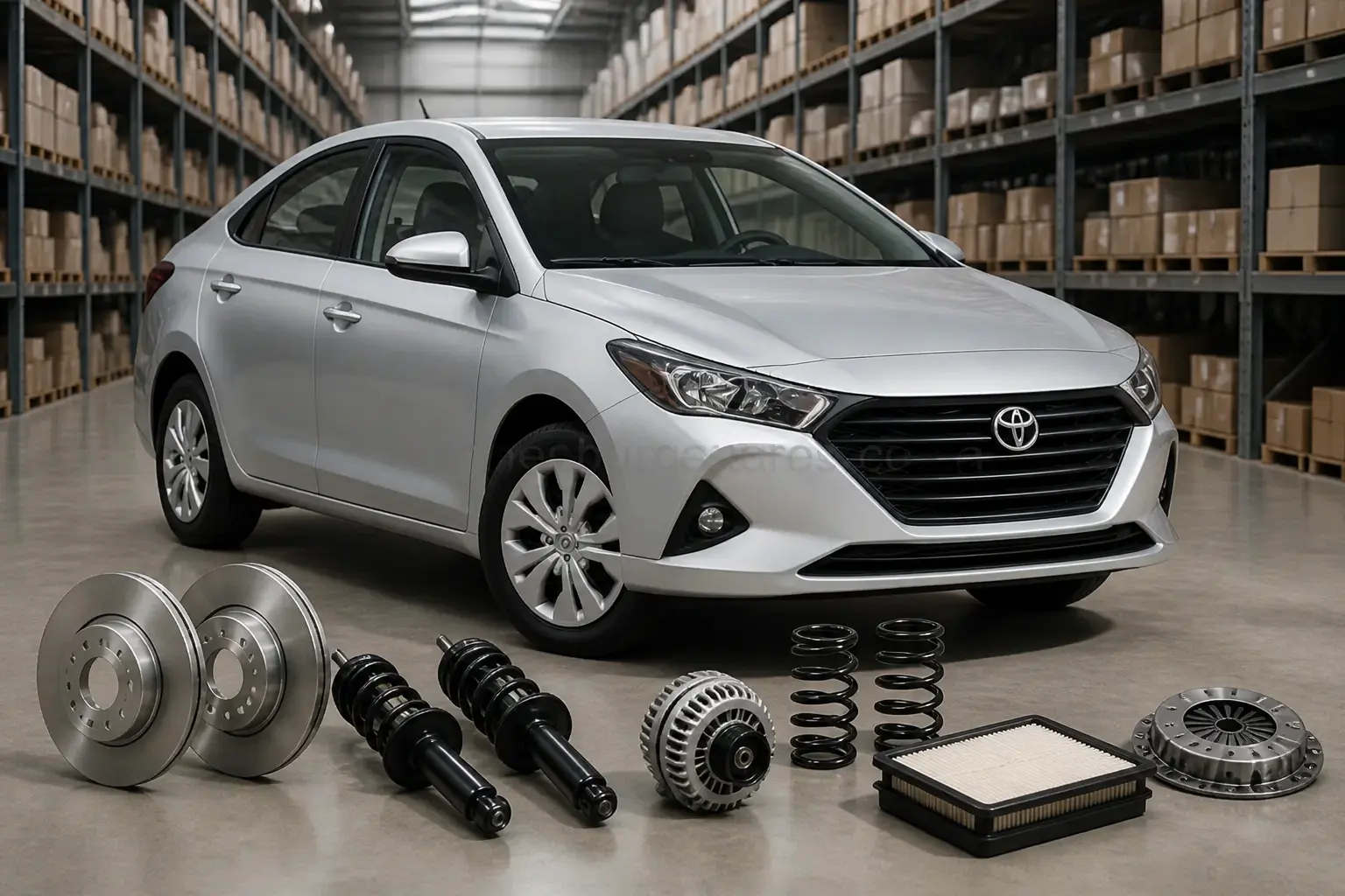Hyundai parts on warehouse floor in Johannesburg