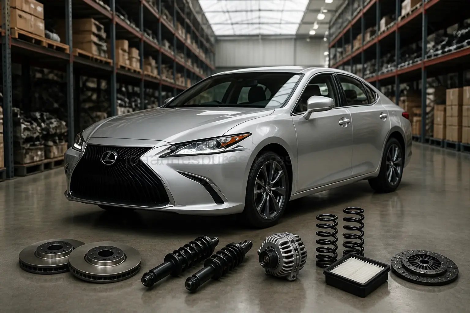 Lexus parts on warehouse floor in Johannesburg