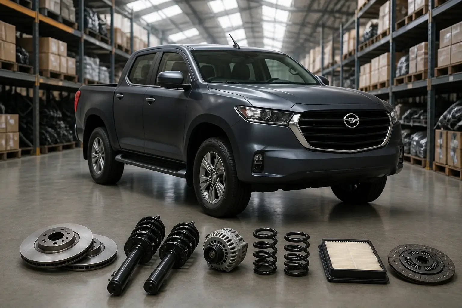 Mazda parts on warehouse floor in Johannesburg