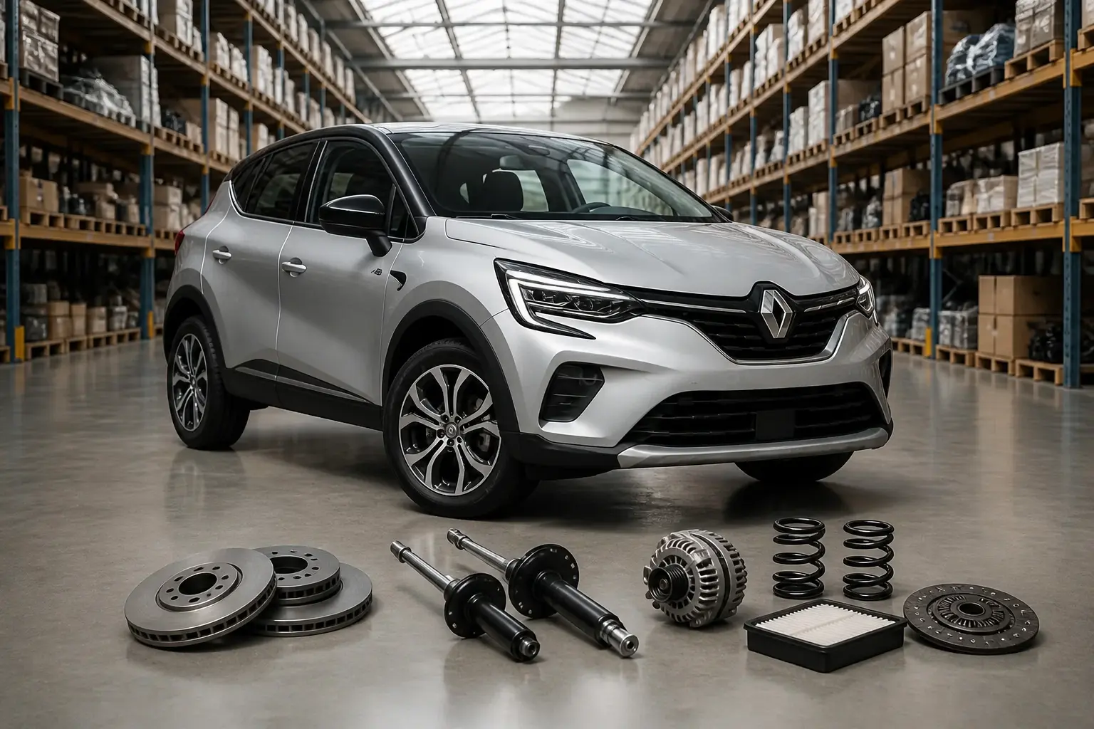 Renault parts on warehouse floor in Johannesburg