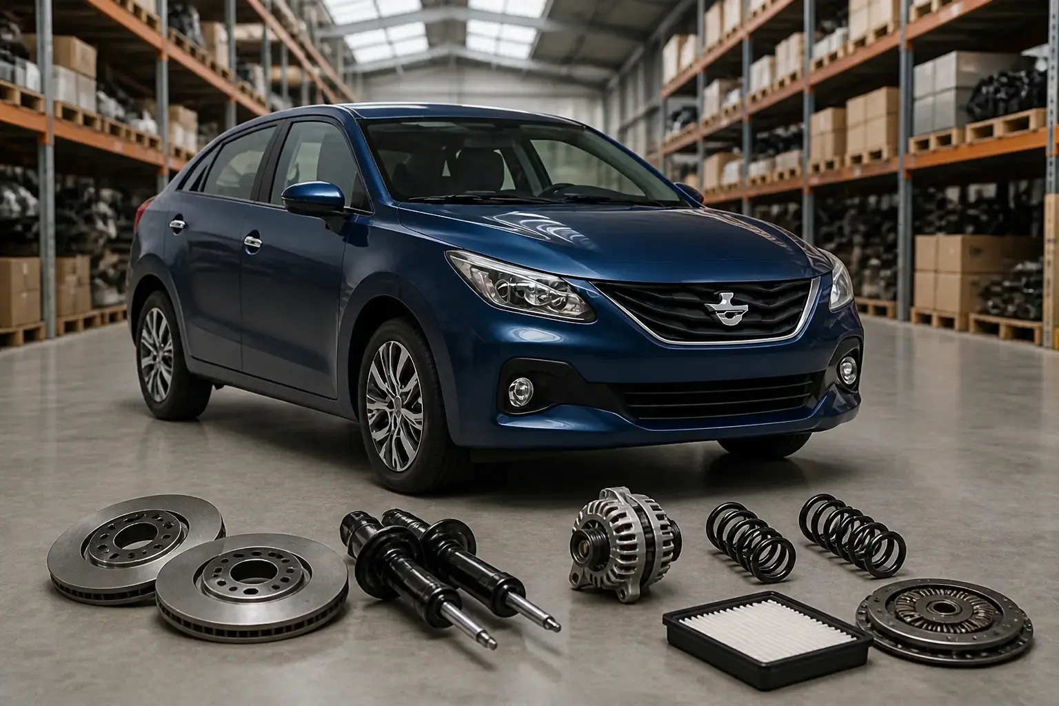 Suzuki parts on warehouse floor in Johannesburg