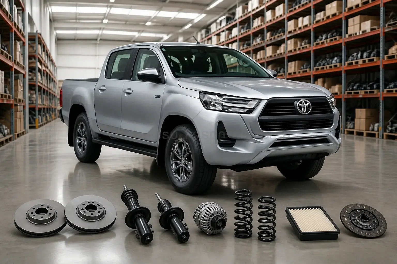 Toyota parts on warehouse floor in Johannesburg