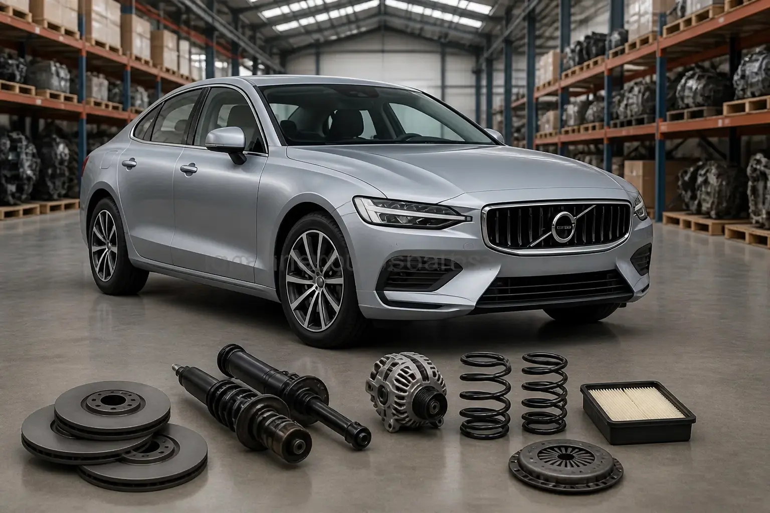 Volvo parts on warehouse floor in Johannesburg